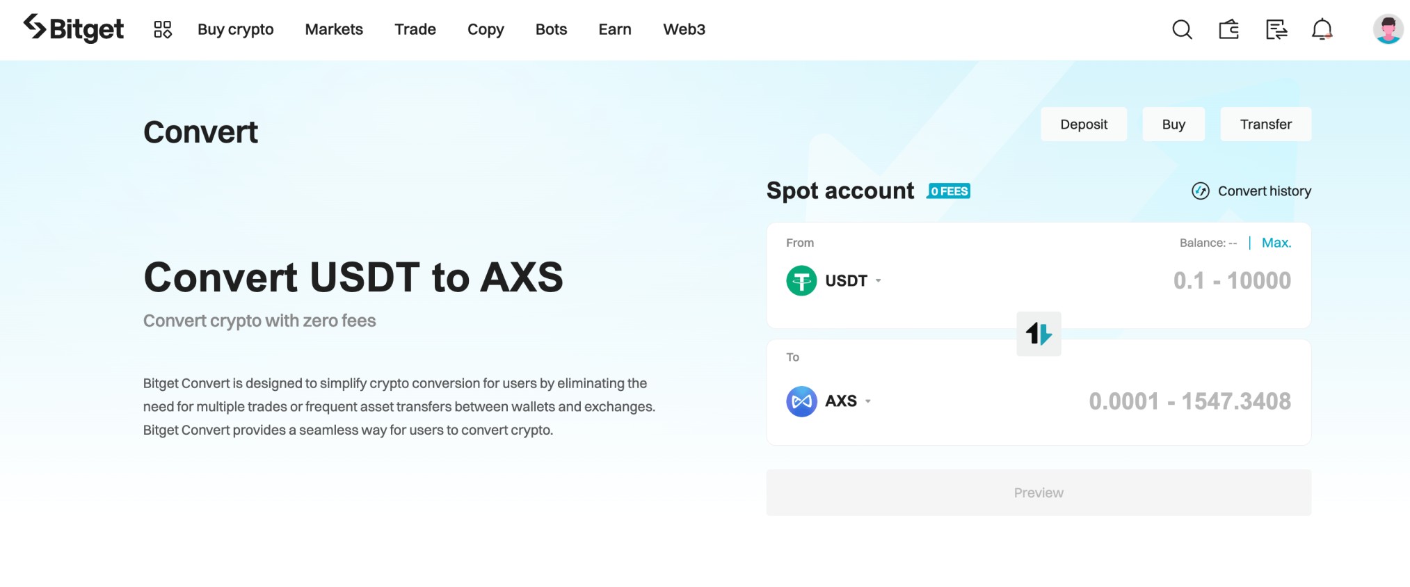 Buy AXS on Bitget